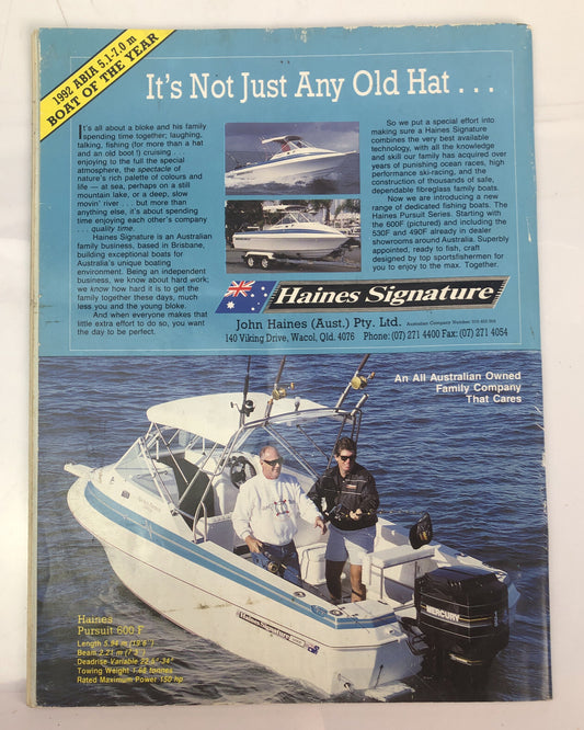 Trailer Boat Fisherman Magazine August 1992 In Good Condition