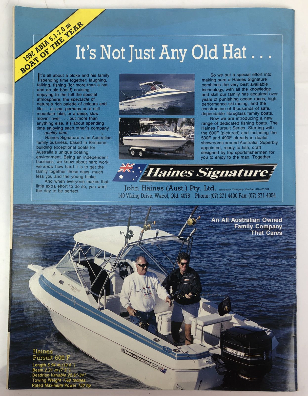 Trailer Boat Fisherman Magazine December 1992 In Good Condition