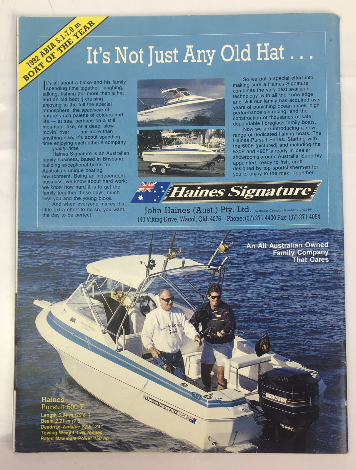 Trailer Boat Fisherman Magazine April 1993 In Good Condition