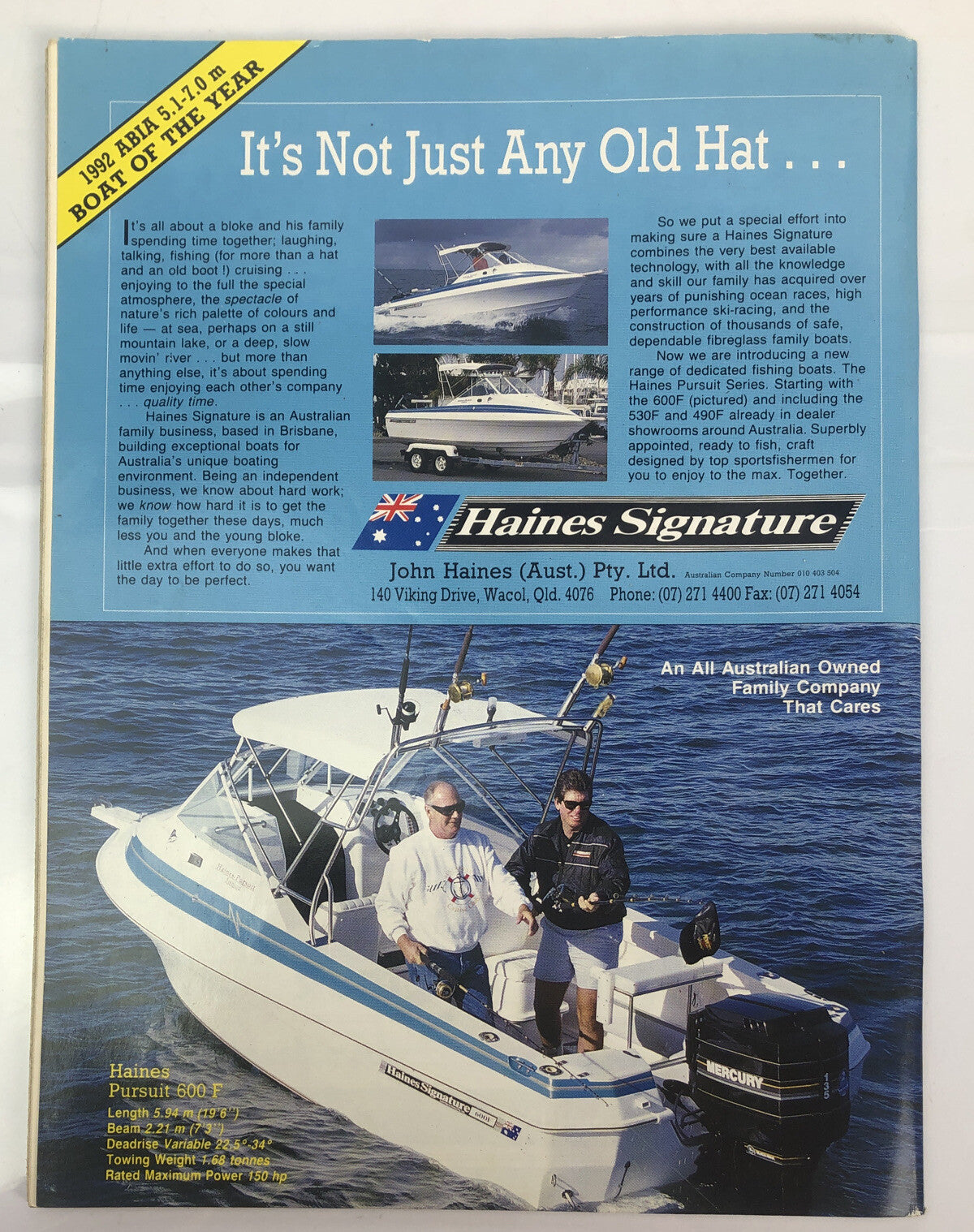 Trailer Boat Fisherman Magazine September 1992 In Good Condition