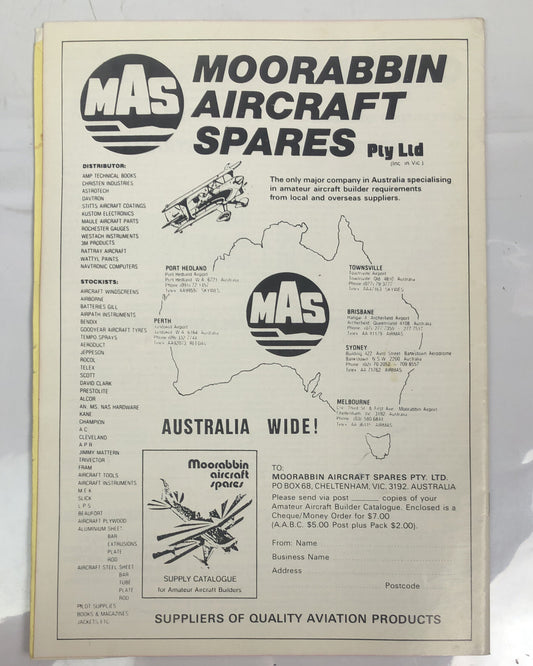 Australian Air Sport September 1985 Magazine In Good Condition