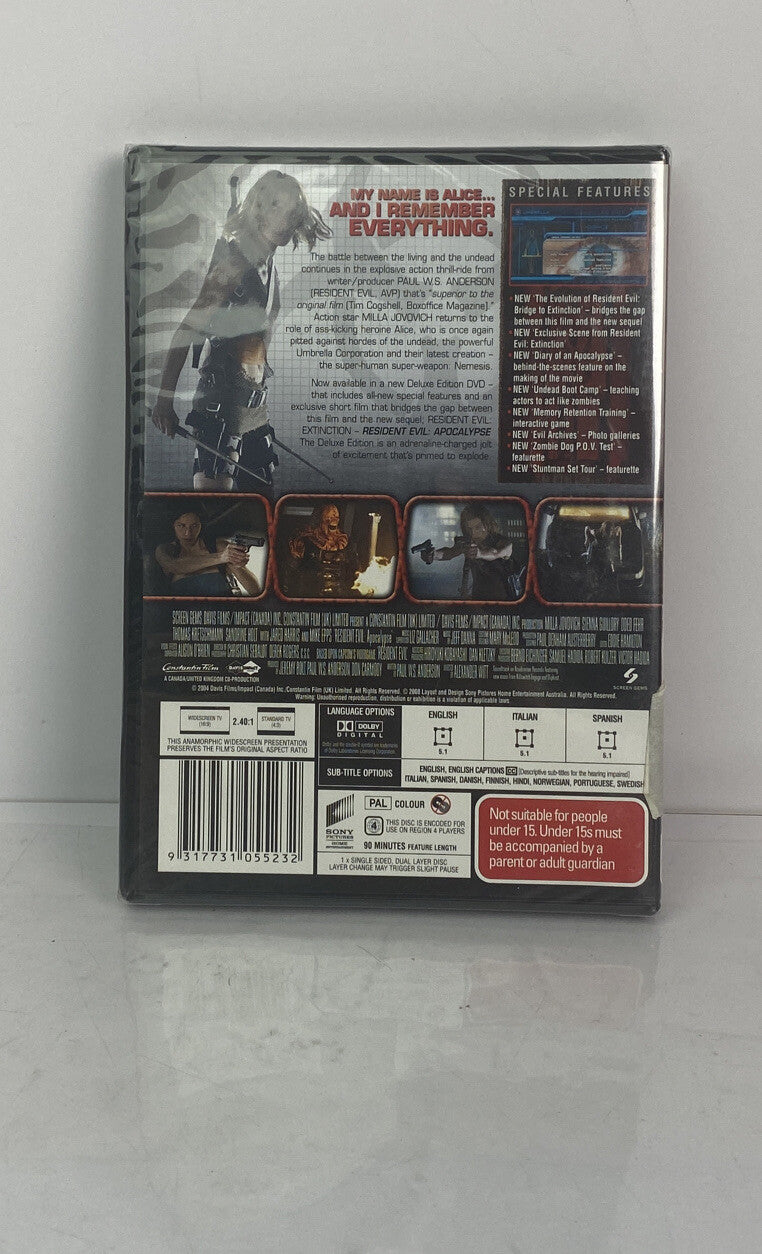 C595 Resident Evil: Apocalypse Deluxe Edition PAL Region 4 New Factory DvdSealed