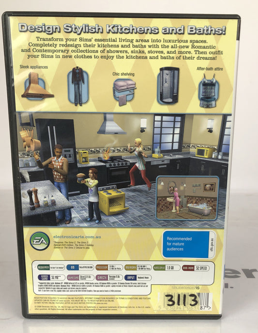 3113 The Sims 2 Kitchen & Bath Interior Design Expansion Pack Only PC Complete