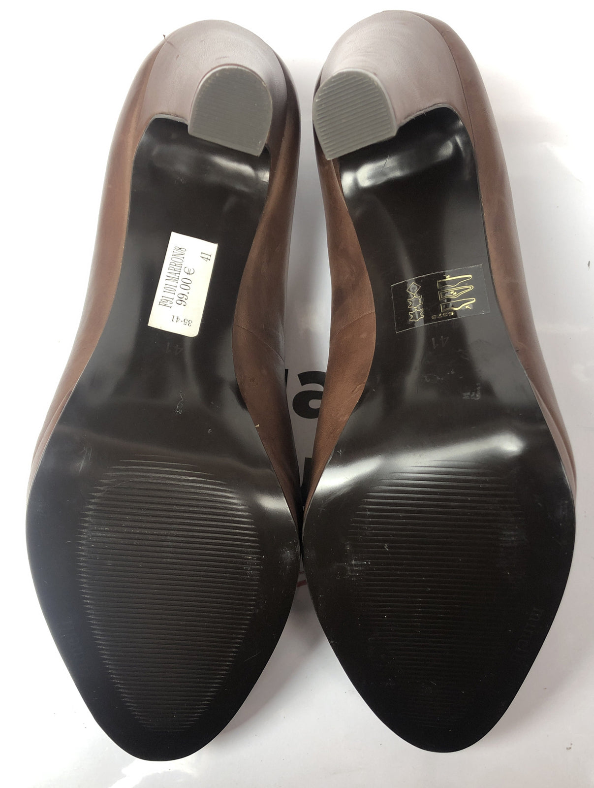 F182 Minelli Brown High Heels Shoes Size EU 41 In Good Condition