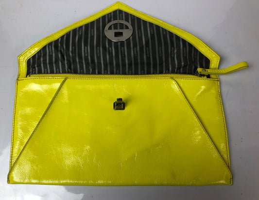 M723 Mimco clutch - Purse Yellow Leather In Good Condition