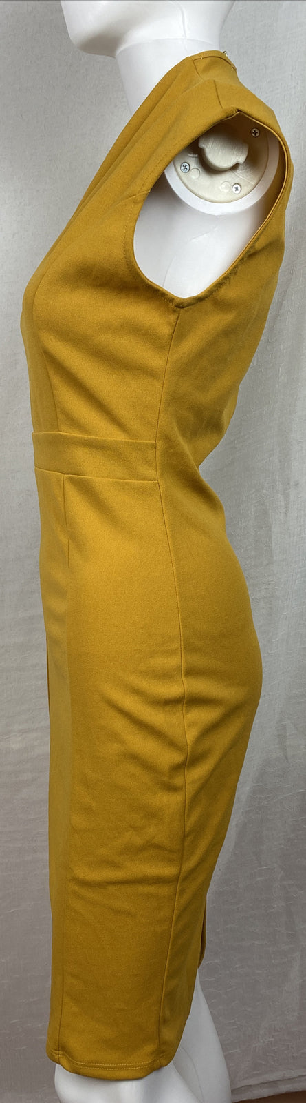 Fashion Nova Mustard Cocktail Smart Casual Dress Size M Brand New With Tag F188