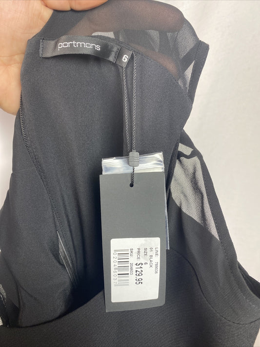 Portmans Black Work Wear Dress Size 6 Brand New With Tags RRP $129 F774