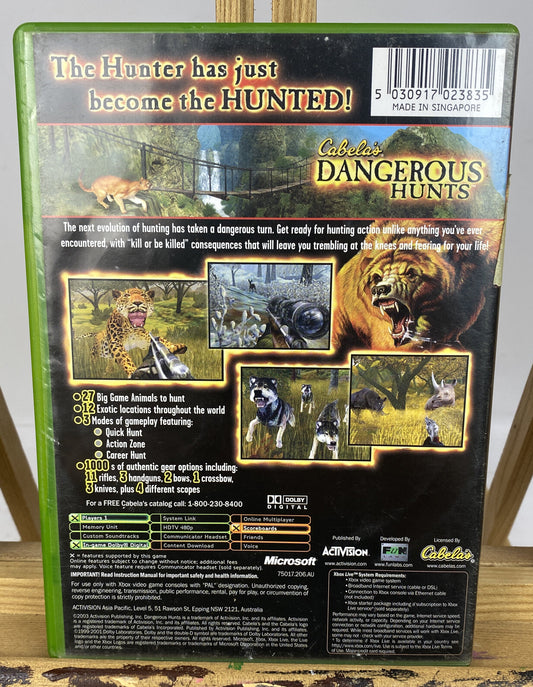2187 Cabala's Dangerous Hunts PAL Xbox Complete Game