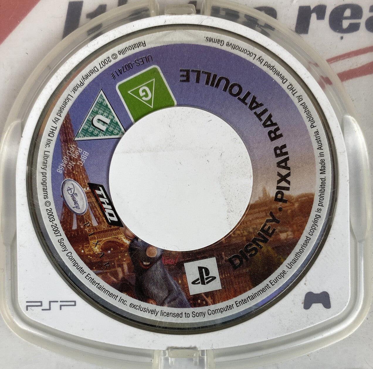 2766 Disney Pixar Ratatouille Playstation PSP Game Disc Only In Good Condition