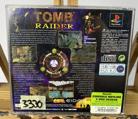 3330 Tomb Raider Playstation 1 PS1 PAL InComplete