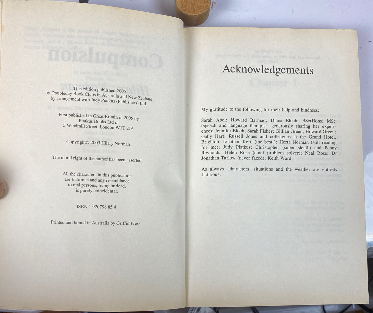 Compulsion Hilary Norman Novel In OK Condition