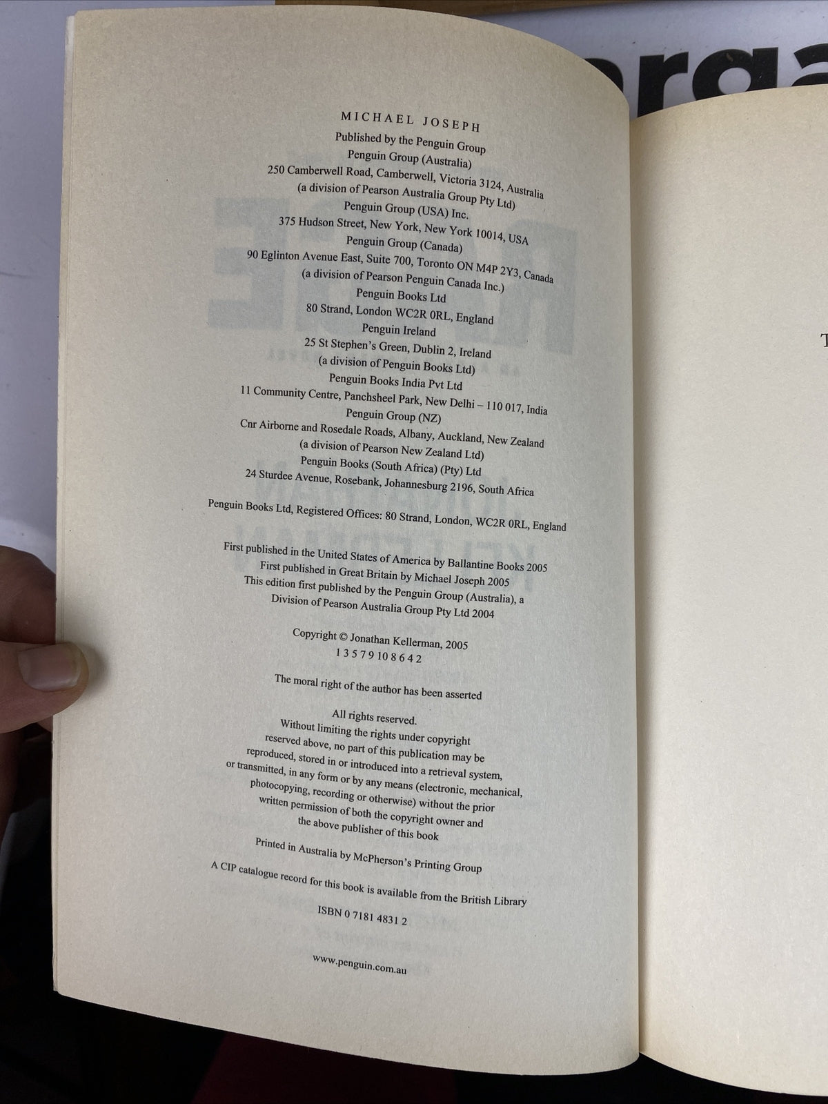 Rage Jonathan Kellerman Novel In Good Condition