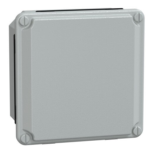 Schneider Metal industrial box - low plain cover - H105xW105xD49 - IP55 - grey