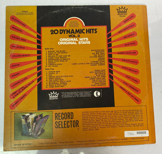 20 Dynamic Hits Original Hits Original Stars Vol.3 Vinyl Record In VGC 2992