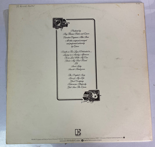 Queen A Night At The Opera 1975 Vintage Vinyl Record In VGC 3028