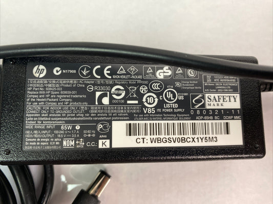 Genuine HP 608425-003 LAPTOP POWER ADAPTER 18.5V 3.5Amp