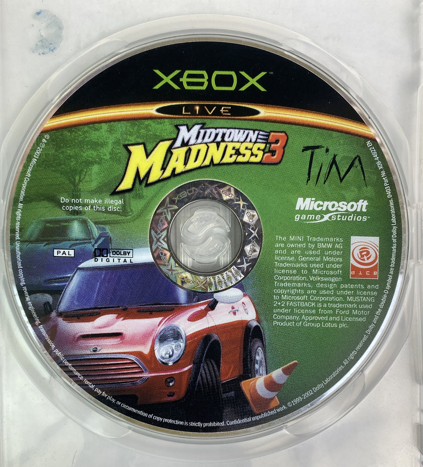 Midtown Madness 3 PAL Microsoft xbox Disc Only Game 999