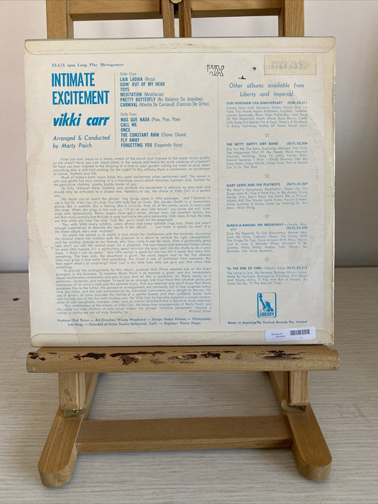 Vikki Carr - Intimate Excitement Vintage Vinyl Record In Good Condition 3414