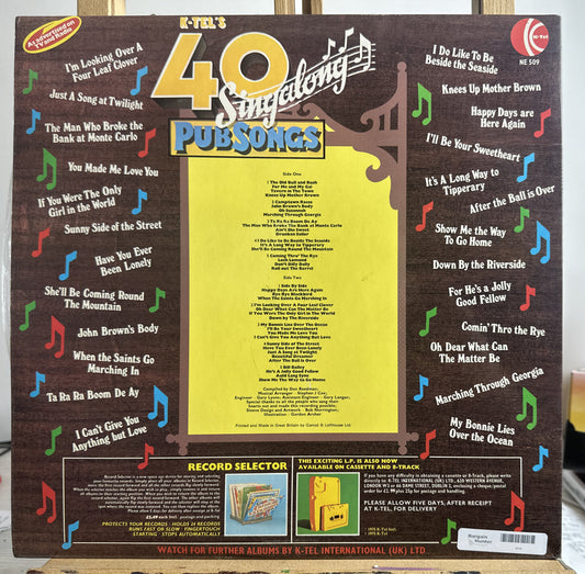 40 Singalong Pub Songs - Vinyl Record - In VGC 4516