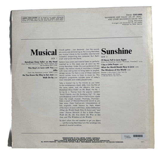 Raindrops Keep Fallin’ On My Head And Other Bacharach & David - Record Vinyl LP
