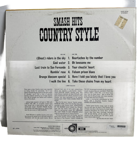 SMASH HITS COUNTRY STYLE - Record Vinyl LP 3851