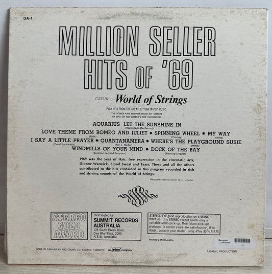 Carlini's World of Strings Million Sellers of The 69's -12" Record Vinyl LP 4248