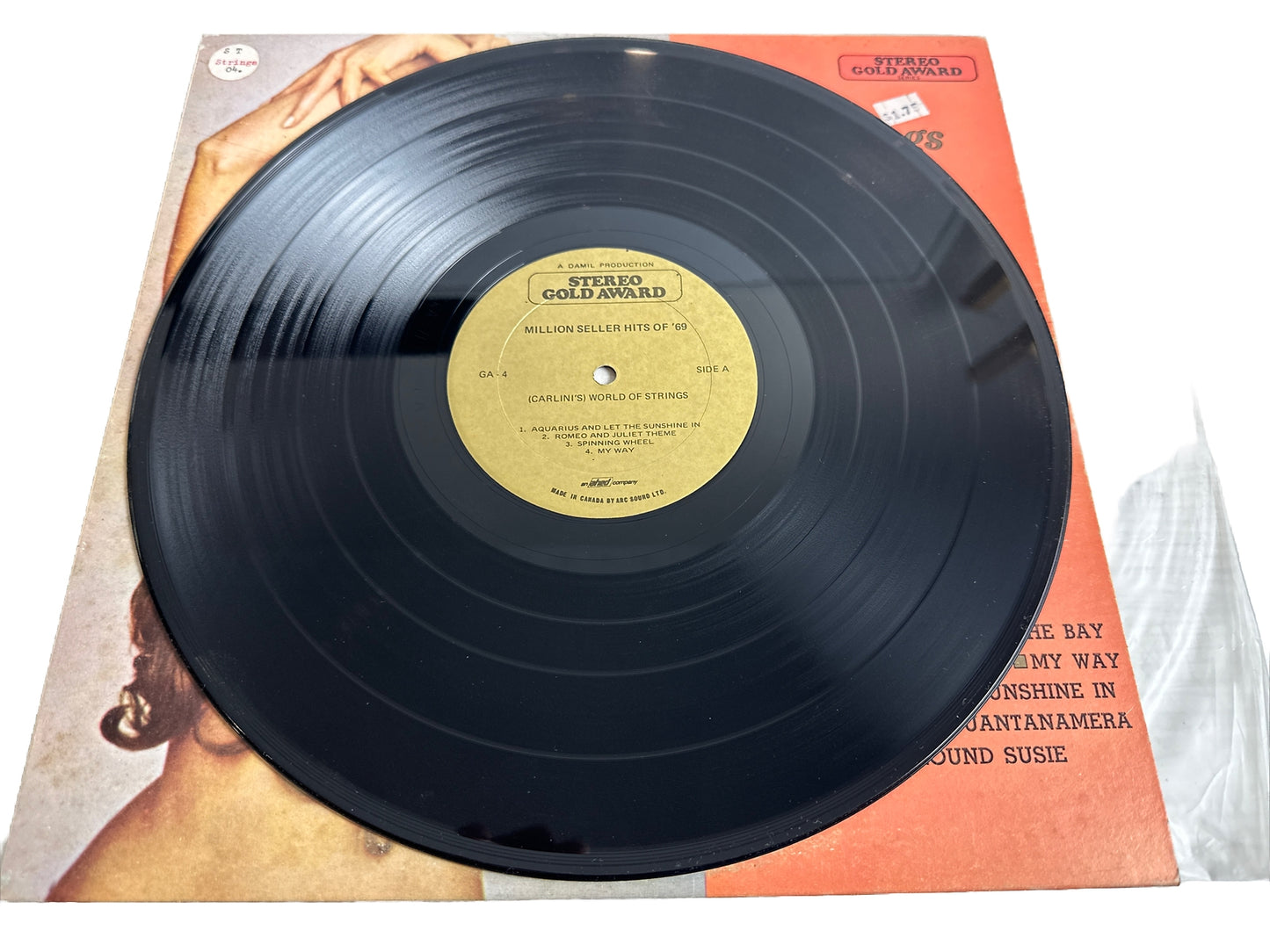 Carlini's World of Strings Million Sellers of The 69's -12" Record Vinyl LP 4248