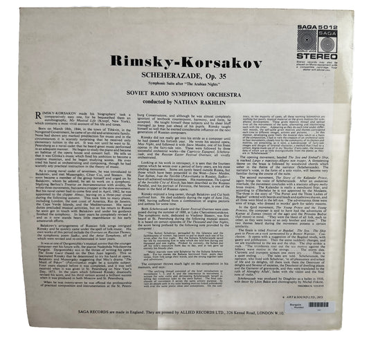 Rimsky Korsakov - The Soviet Radio Symphony Nathan Rakhlin Scheherazade Record