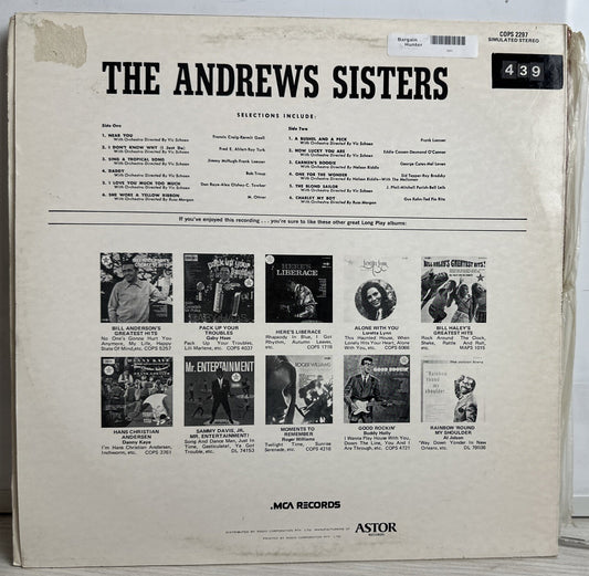 The Andrews Sisters - Cops 2297 - 12" Record 4031