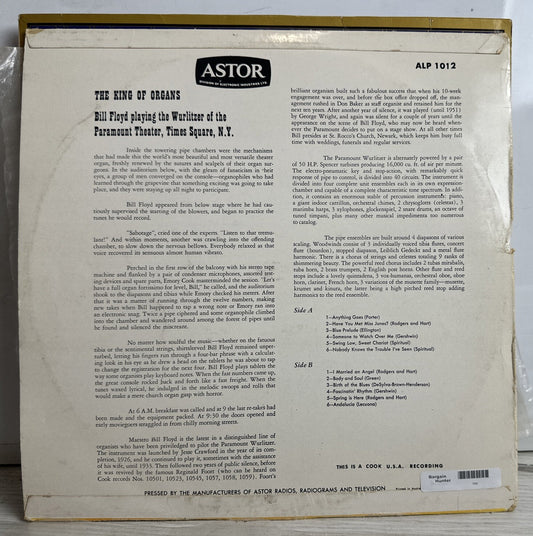 The King Of Organs Played By Bill Floyd - 12" Record 3882
