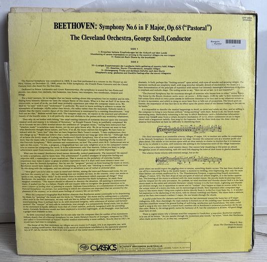 George Szell / Cleveland Orchestra Beethoven - Pastoral Symphony - 12" Record