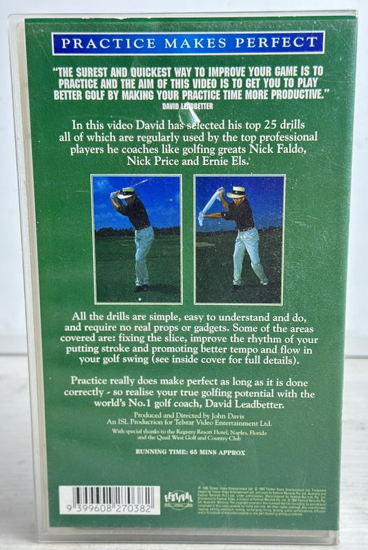 David Leadbetter's Practice Makes Perfect VHS / VCR In Good Condition - 4990