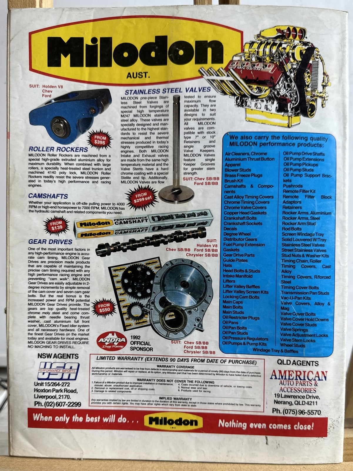 Dragster Australia Magazine No.334 April 1992 In Good Condition