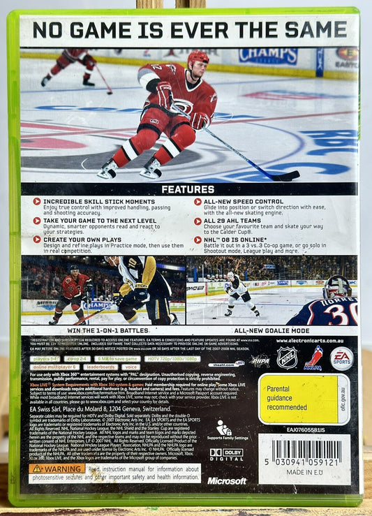Xbox 360 - Ea Sports NHL 2008 Game - Complete In Good Condition 5027