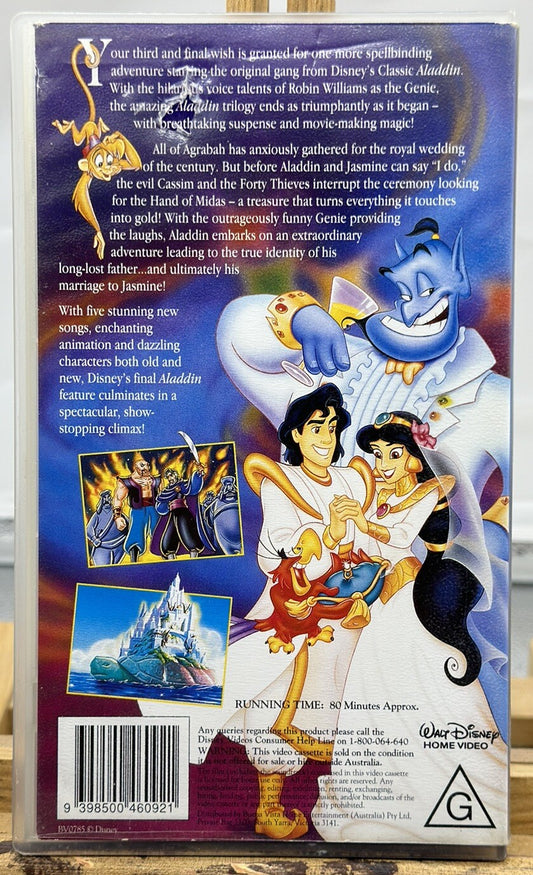 Aladdin And The King Of Thieves - Walt Disney - VHS Video Tape - In GC - 5480