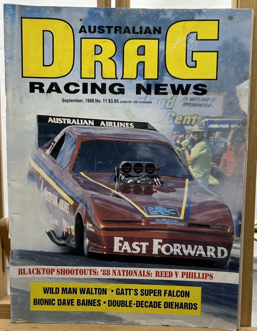 Australian Drag Racing News Magazine - September 1988 No.11 - In Ok Condition