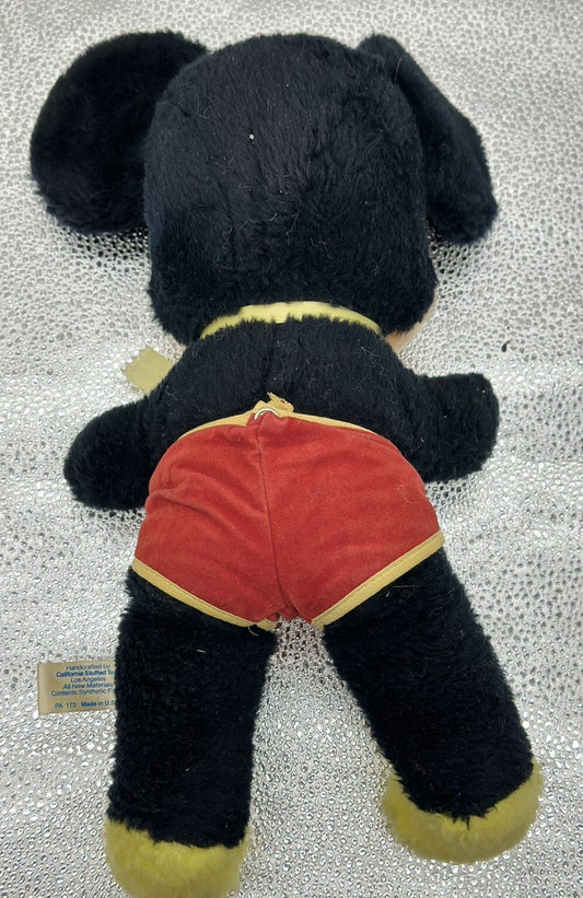Vintage Walt Disney Productions Mickey Mouse Plush Doll, made in the U.S.A. 5063