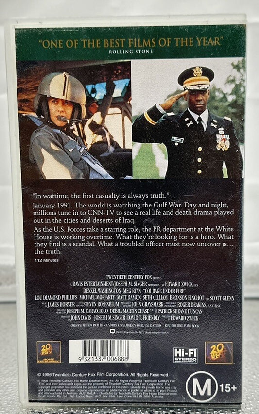 Courage Under Fire VHS / VCR In Good Condition - 4917
