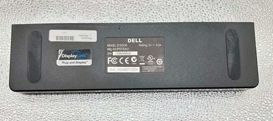 Dell D3000 SuperSpeed USB 3.0 Docking Station HDMI/DVI No Power Adapter 3816