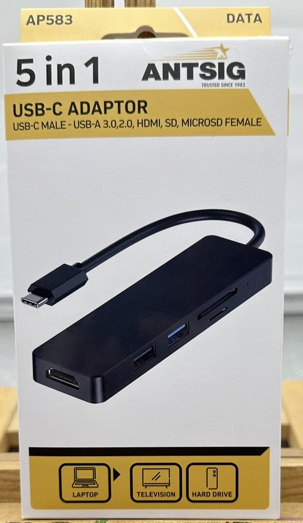 Antsig - 5 in 1 USB-C Adaptor In Good Condition