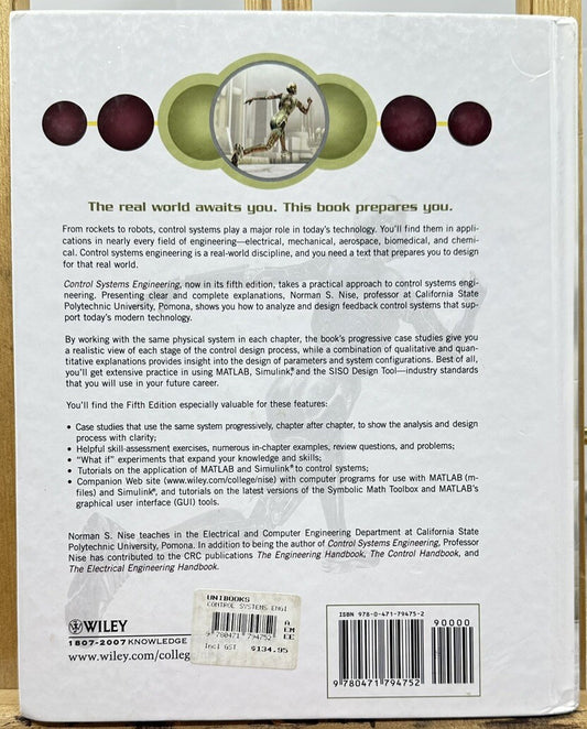 Control Systems Engineering 5th Edition Hardcover Textbook By N.Nise In GC