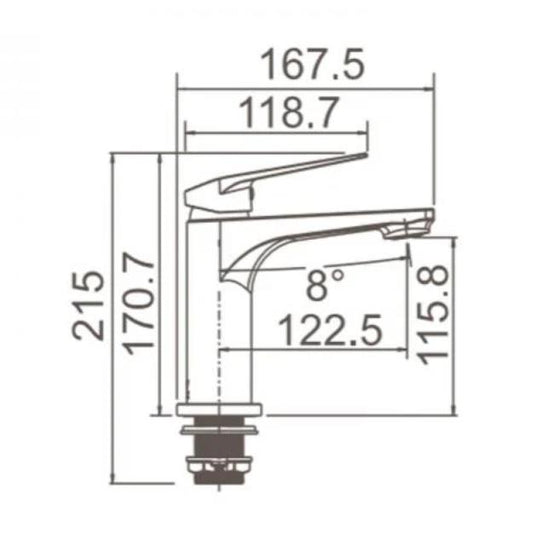 New Bathroom Basin Mixer Tap ECT Matt Black Faucet WT1101BK