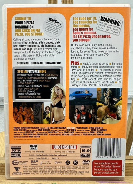 Fat Pizza and Fat Pizza Uncensored 2 DVD In Good Condition