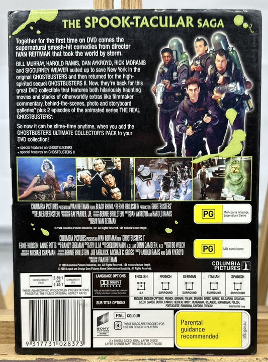 Ghostbusters and Ghostbusters 2 Collectors Pack Glow In The Dark Cover DVD