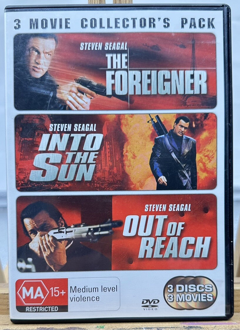 Steven Seagal Three Movie Pack The Foreigner / Into The Sun / Out Of Reach - DVD