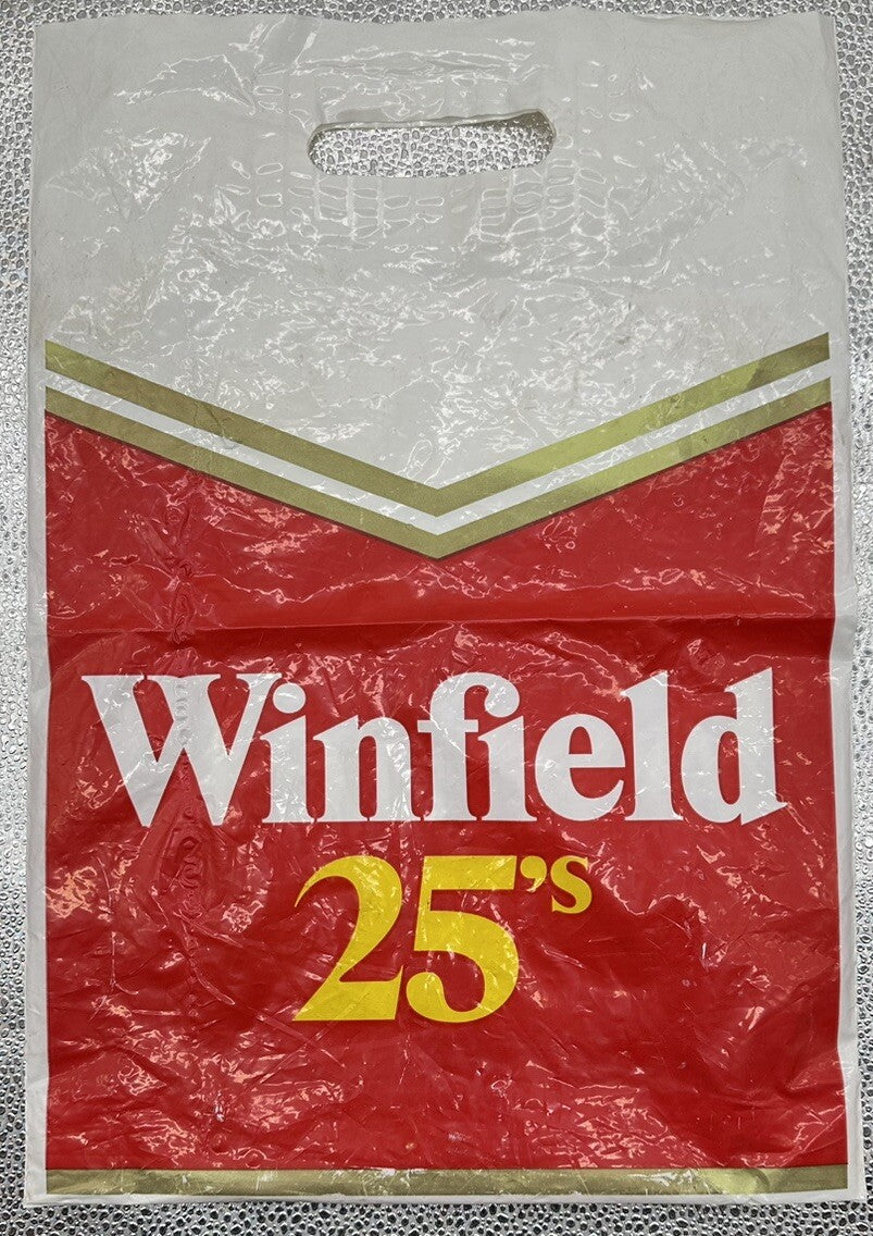 VINTAGE WINFIELD CIGARETTE PLASTIC SHOPPING BAG In Good Condition