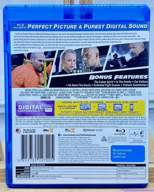 The Fate Of The Furious 8 (F8) Blu-Ray In Good Condition 5611