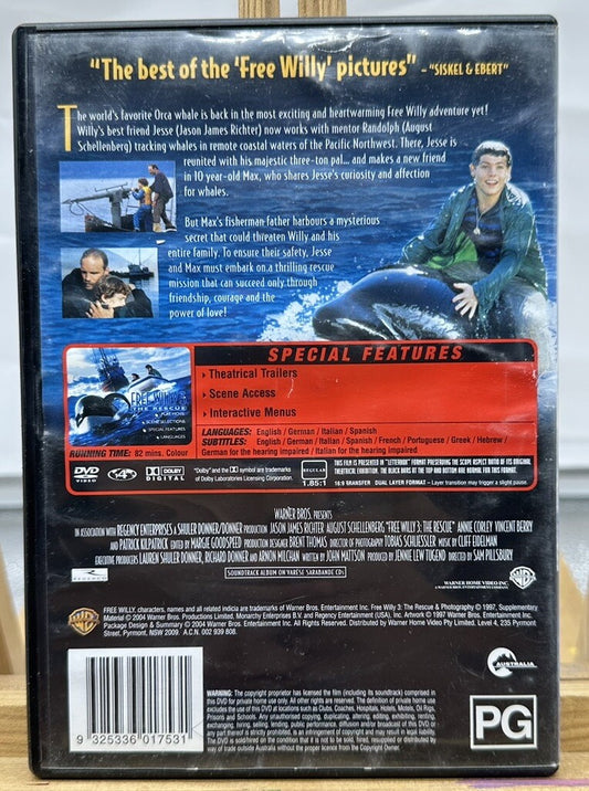 Free Willy 3 The Rescue DVD In Good Condition