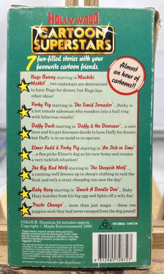 Hollywood Cartoons Superstars Volume 3 VHS In Good Condition - 6574