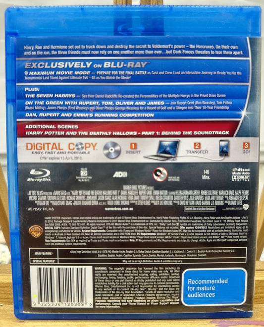 Harry Potter And The Deathly Hallows Part 1 Blu-Ray / DVD Combo In GC